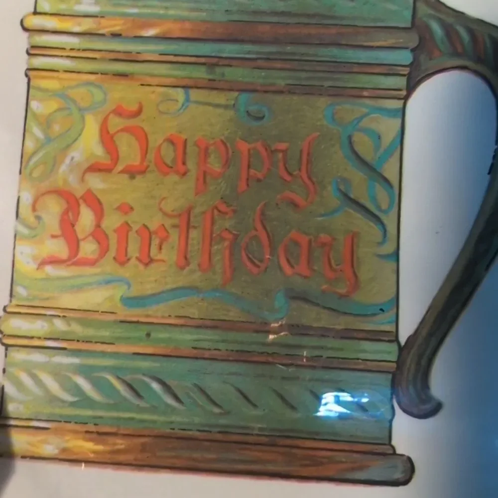 Vintage Gibson Bear Stein Mug‎ Happy Birthday Wrapping Paper NIP Rare